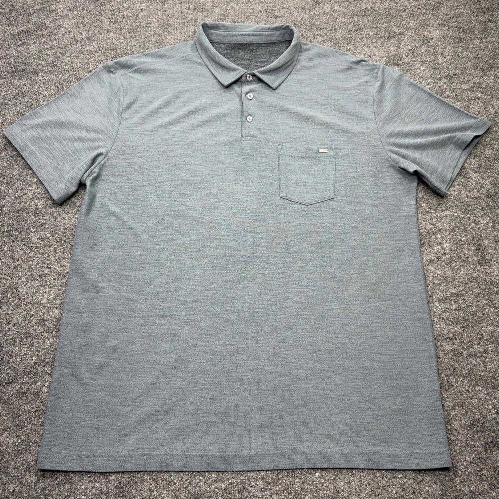 Vuori Ace Polo Shirt Mens XXL Gray Heather Short Sleeve Golf Performance V164